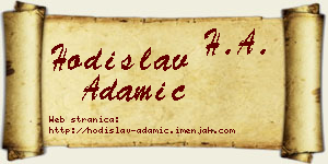 Hodislav Adamić vizit kartica